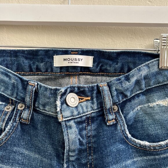 Moussy Vintage Glendale Glendele Distressed Crop Skinny Jeans Blue - Picture 6 of 11